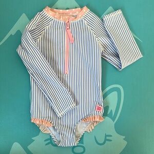 Ruffle Butts 4T seersucker long sleeve swimsuit